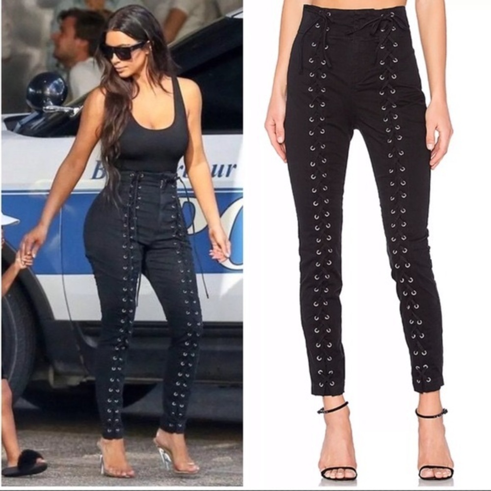 A.L.C. Lace Up Black Jeans Kingsley​​​​